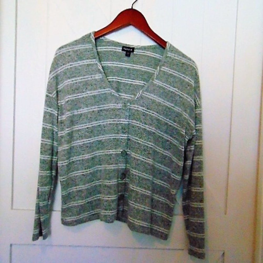 Torrid Gray Striped Sweater Cardigan Long Sleeve